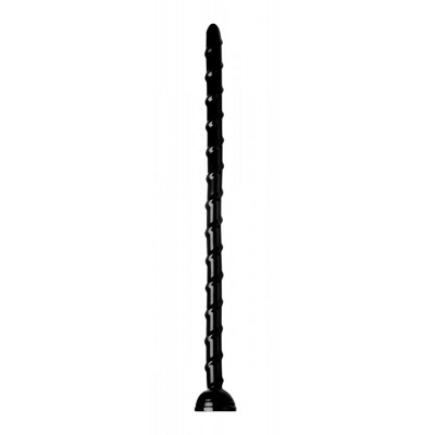 Анальний фалоімітатор гігантський рельєфний Hosed на присоску, чорний, 48 х 2.2 см (46293) – фото 1