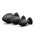 Набор анальных пробок с радужными камнями в форме сердца Blush черный (46379) – фото 2