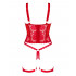 Сексуальный корсет Obsessive Belovya, XS/S, кружевной, с трусиками с интимным доступом, красный (207053) – фото 5