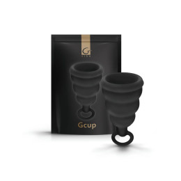 Менструальна чаша Gcup Gvibe, s, чорна, 6 х 3.5 см – фото