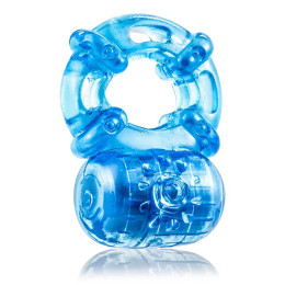 Вибро-эрекционное кольцо Blush Stay Hard синее, 3.8 см – фото
