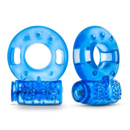 Набор вибро-эрекционных колец Stay Hard Blush 2 шт, голубые, 3.8 см – фото