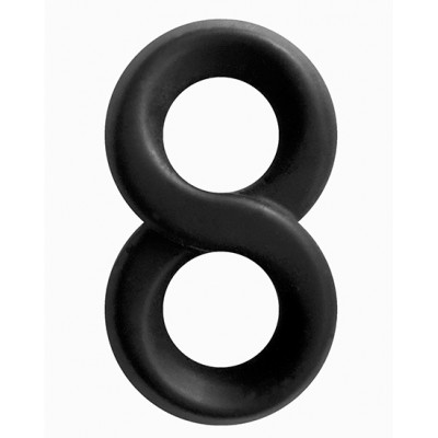 Эрекционное кольцо двойное NS Novelties черное, 7.6 х 4.3 см (204683) – фото 1
