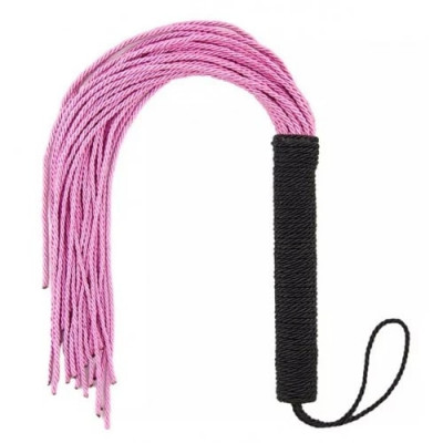 Флоггер з мотузок Fetish Rope flogger чорно-рожевий (205051) – фото 1