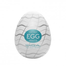 Мастурбатор хай-тек tenga New Standard Egg Wavy II білий, 4.9 × 4.9 × 6.09 см