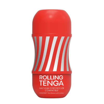 Мастурбатор нереалистичный Rolling Tenga Gyro Roller Cup красно-белый, 15 х 4.5 см (205075) – фото 1