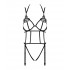 Эротическое боди Obsessive Badossa, S/M, с интимным вырезом, с открытой грудью, черное (54219) – фото 7