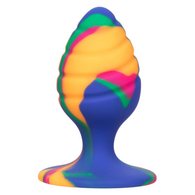 Анальная пробка рельефная, M, на присоске California Exotic Novelties разноцветная, 7.5 х 3.2 см (203863) – фото 1