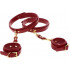 Фиксаторы на бедра с наручниками и карабинами Taboom красные, с золотистой фурнитурой (203634) – фото 3