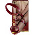 Фіксатори на стегна з наручниками і карабінами taboom червоні, із золотистою фурнітурою (203634) – фото 8