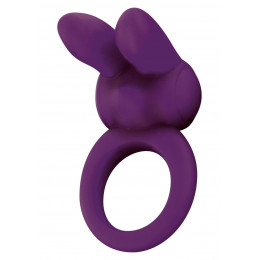 Вибро-эрекционное кольцо TOY JOY с ушками для стимуляции клитора, фиолетовое, 7 х 3 см – фото