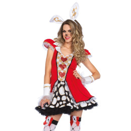 Спокусливий костюм Leg Avenue, M / L, Queen of Hearts White Rabbit Різнокольоровий – фото