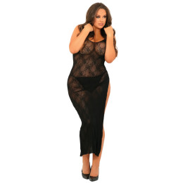 Сексуальное длинное платье Rene Rofe, Plus Size, кружевное, черное