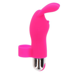 Вібратор на палець з кроликом Bunny pleaser рожевий, 10.5 х 3 см – фото