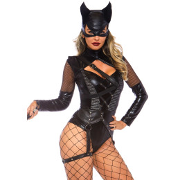 Сексуальный костюм женщины кошки Leg Avenue, L, 2 предмета, черный – фото