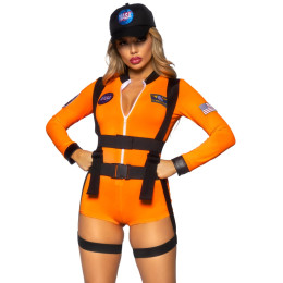 Эротичный костюм космонавтки Leg Avenue, XS, 3 предмета, оранжевый