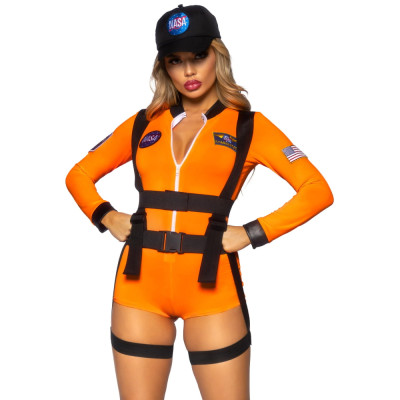 Эротичный костюм космонавтки Leg Avenue, XS, 3 предмета, оранжевый (207532) – фото 1
