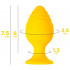 Анальная пробка рельефная на присоске желтая, 7.5 х 3.5 см (205516) – фото 2