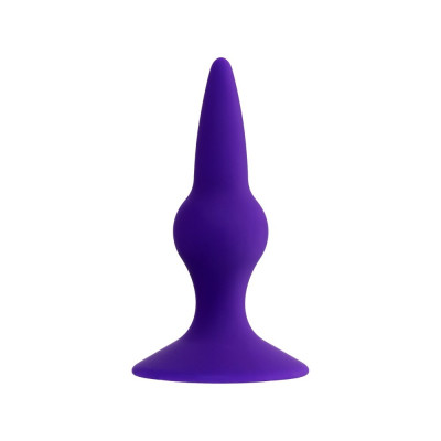 Анальна пробка на присосці фіолетова, 10.5 х 3 см (205518) – фото 1