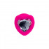Анальная пробка со стразом в форме сердца, L, Diamond Heart розовая, 9.5 х 4 см (205529) – фото 5