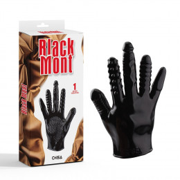 Перчатка для мастурбации и секса, рельефная Chisa черная, 23 х 10 см – фото