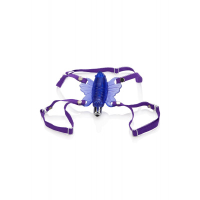 Вибратор-бабочка для клитора California Exotic, на ремнях, фиолетовый, 8 х 8 см (207764) – фото 1