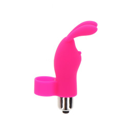 Вібратор на палець з кроликом toy JOY рожевий, 10 х 2.6 см – фото