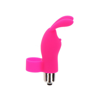 Вібратор на палець з кроликом toy JOY рожевий, 10 х 2.6 см (207696) – фото 1