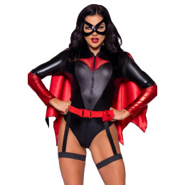 Сексуальний костюм Leg Avenue Bat Woman, M, з 4 предметів, чорно-червоний – фото