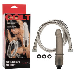 Анальний душ реалістичний зі шлангом COLT Shower Shot сірий, 16.5 х 3.7 см