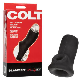Насадка на член COLT Slammer з кріпленням на мошонці, чорна, 10.7 х 5 см