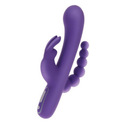 Вибратор-кролик с анальной елочкой Toy Joy фиолетовый, 21.5 х 4 см – фото