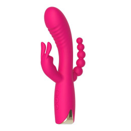 Вібратор-кролик рельєфний з ялинкою Aphrodite Toy Joy рожевий, 21 х 3.7 см