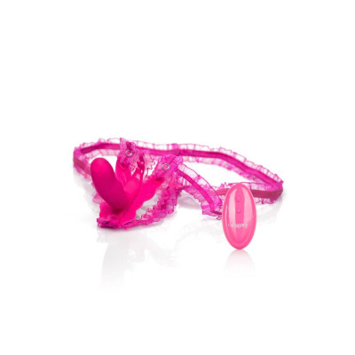 Вибратор-бабочка вагинальный с дистанционным пультом CalExotics розовый, 8.2 х 3.2 см (215850) – фото 1