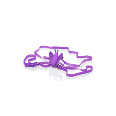 Вибратор для клитора бабочка с пультом CalExotics на ремешках, фиолетовая, 9 х 7.5 см (215851) – фото 1