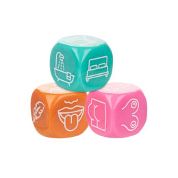 Эротическая игра для двоих CalExotics кубики 3 шт, разноцветные – фото