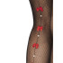 Сексуальные чулки в мелкую сетку со швом, с бантами, со стразами Leg Avenue, O/S, черные (216066) – фото 4