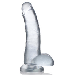 Фаллоимитатор реалистичный гигантский Jock C-Thru на присоске, прозрачный,  23 х 5.3 см – фото