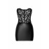 Сексуальное платье виниловое с кружевом M, F300 Noir Handmade Solace со шнуровкой, черное (217237) – фото 7