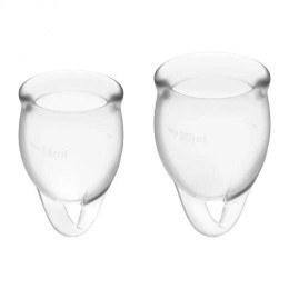Набор менструальных чаш, медицинский силикон, прозрачный, 2 шт – фото
