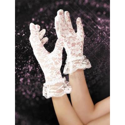 Сексуальні рукавички мереживні, короткі Sunspice білі, OS (214846) – фото 1