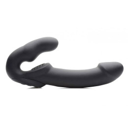 Безремневий страпон з вібрацією Evoke Vibrating Strapless Strap-On чорний, 24.7 х 4 см – фото