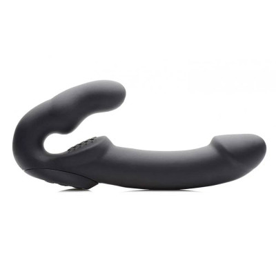 Безремневий страпон з вібрацією Evoke Vibrating Strapless Strap-On чорний, 24.7 х 4 см (216891) – фото 1