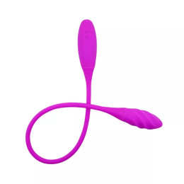 Подвійний вібратор нереалістичний рельєфний Snaky vibe Pretty Love фіолетовий, 60 х 3 см – фото