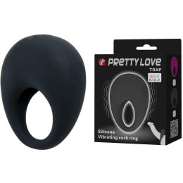 Вибро-эрекционное кольцо Trap Pretty Love черное, 5.5 х 5.2 см