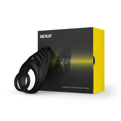 Вибро-эрекционное кольцо Nexus Enhance с петлей на мошонку, с рельефным стимулятором, черное, 6 х 4.1 см (217055) – фото 1