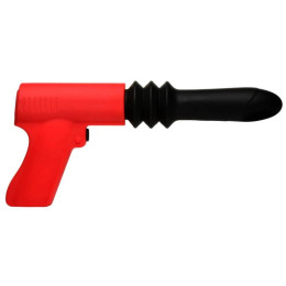 Вібратор з фрикціями з пістолетною рукояттю Master Series чорно-червоний, 22.6 х 3.2 см