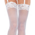Чулки с кружевом One Size Alix Sheer Thigh High Stockings  от Leg Avenue, белые (216038) – фото 4