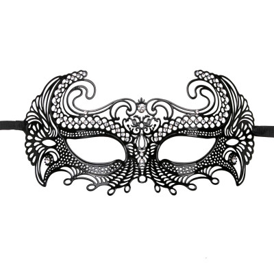 Венецианская маска металлическая, черная (33013) – фото 1