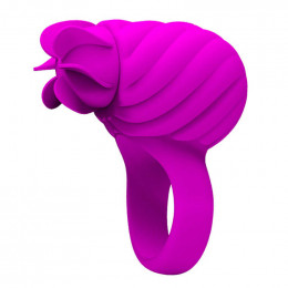 Ерекційне кільце рожевого кольору з вібрацією і ротацією – фото